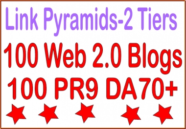 Superstar SEO Premium-100 PR9 - DA 70+ & 100 Web 2.0 blogs Tiered Backlinks For SEO