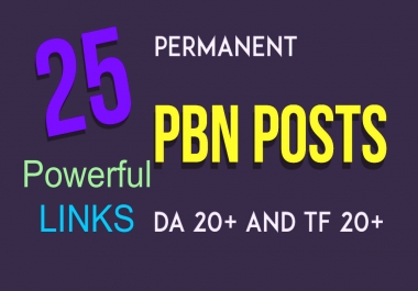 DA 20+ Manually Build 25 UNIQUE HOMEPAGE dofollow PBN backIinks