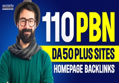 110 Home Page Permanent PBN Backlinks DA 50 to 80 Plus Dofollow Backlinks