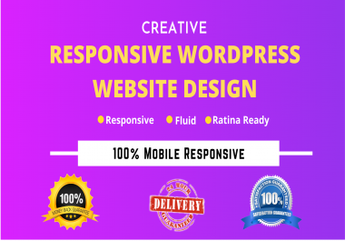 I will develop wordpress responsive website for you