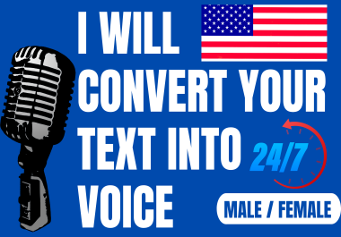 I will convert text to voice real human speech,  500 words