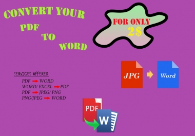 I Will Convert Your PDF, JPEG to WORD