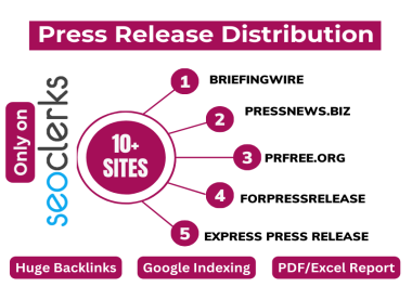 Press Release Writing & Distribution to 10 Sites