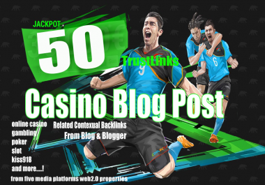 50 Casino Blog post- Casino - Gambling - Poker - Betting - sports sites From Web2.0 Poperties