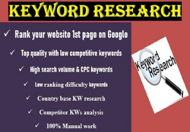 I will do 30 Best SEO keywords research that are relevant to your niche