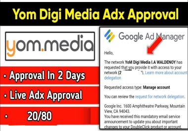 Get Yom Digi Media ADX Approval 20/80