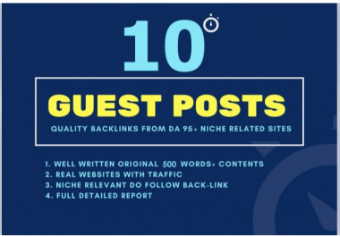 Do 10 high authority dofollow guest backlinks Rank 1st
