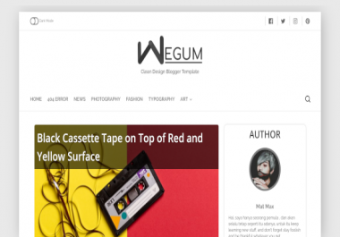 Wegum Responsive Blogger Theme/Template