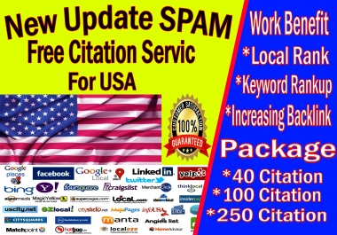 40 Low spam score local seo citation for USA