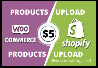 upload products in woocommerce and shopify store