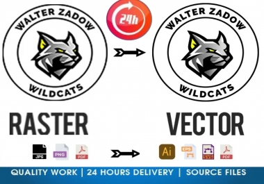 I will vectorize logo, convert to vector, vector tracing