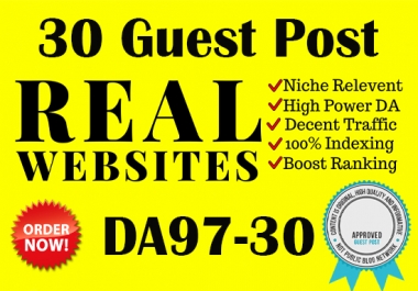 I will write and publish 30 guest post high domain authority site
