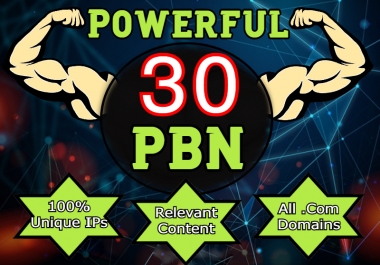 30 PBN Backlinks to boost your website ranking,  all. com domain PBNs