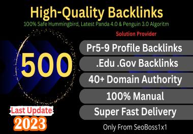 You will get 500+ Unique High-Quality Authority Seo Backlinks to Increase your Ranking