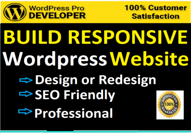 design or redesign responsive WordPress website,  develop WordPress site