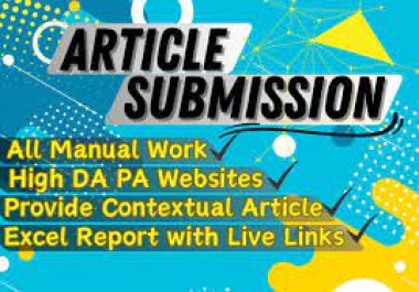 50 Dofollow Article Submission Including Indexing and Tier Backlinks