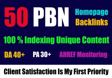 50 Homepage pbn backlinks for no1 ranking on google
