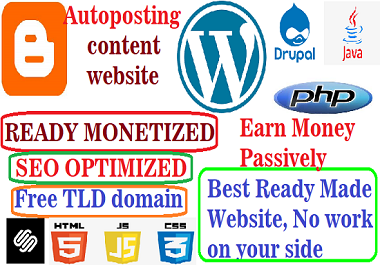 Autoposting website,  ready monetized,  SEO optimized and receiving organic traffic