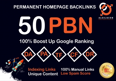 Rank your website with 50 PBN Powerfull SEO Permanent Dofollow Backlinks DA70