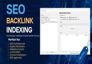 SEO Bulk Backlink Indexer - Index 1000+ URLs to Search Engines Fast