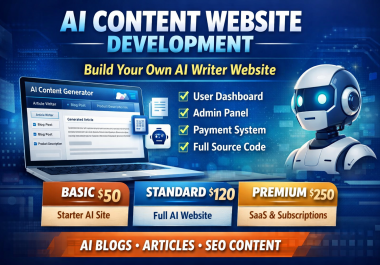 I will develop an AI content generation website like ChatGPT or Jasper