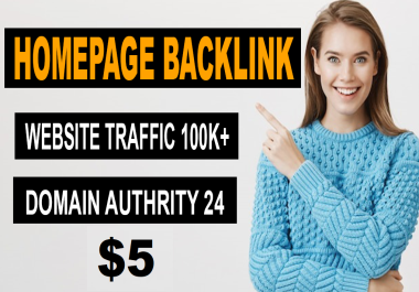 I will Provide Homepage Backlink of 100K+ Views per Month with DA24 website