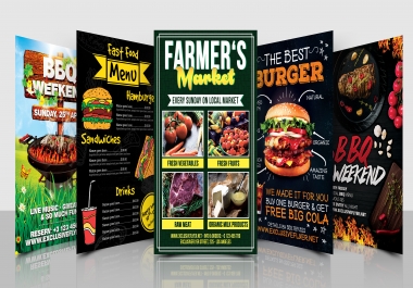 I Will Design An Amazing Flyer,  Food Menu Any Kind Of Service Menu for you