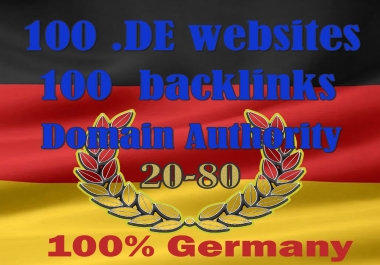 High DA German seo backlinks from 100 DE websites high authority