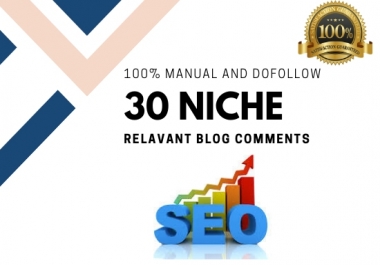 30 unique niche relevant blog comments backlinks