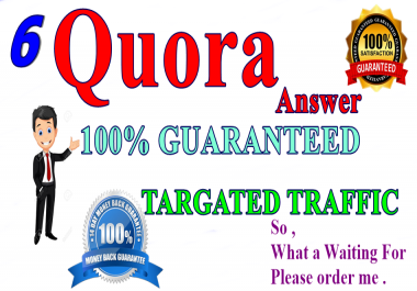 6 High Quality quora baclinks 100 Guaranteed targeted traffic