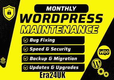 Get Monthly WordPress Maintenance,  Support,  Fixes and Tech Help & Support