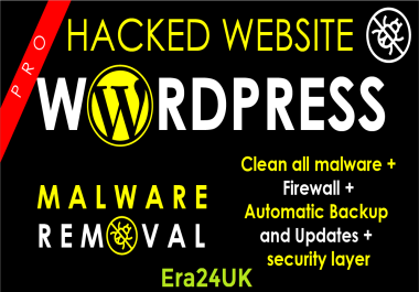 I will remove website or WordPress malware removal,  website security