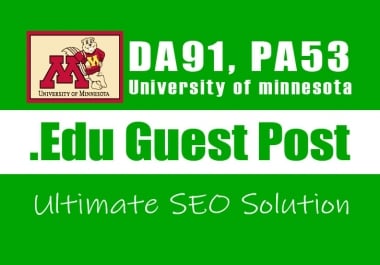 Publish Guest Post on a Edu Blog - University of Minnesota,  DA91,  PA53