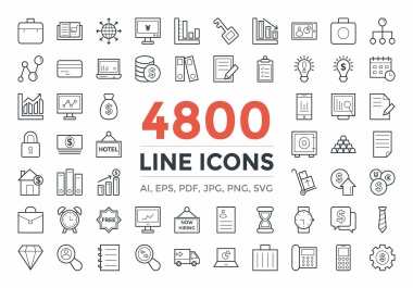 I will do line and flat vector icons design
