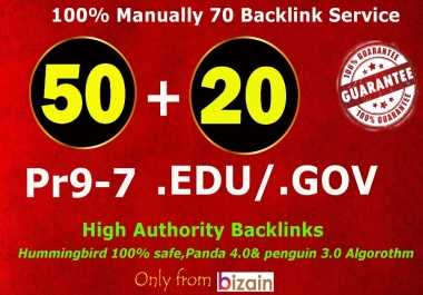 Exclusively-70 Backlinks 50 PR9 +20 EDU/GOV 80+ DA High Quality SEO Permanent Links Increase Google
