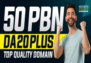 50 Powerful DA20+ Homepage PBN Dofollow High-Quality Permanent Backlinks