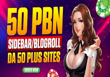 Create 50 PBN Permanent Homepage Sidebar/Blogroll DA 50+ Backlinks