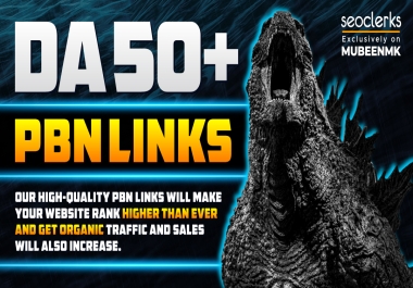 50 Premium DA 50+ Homepage PBN Dofollow High-Quality Backlinks