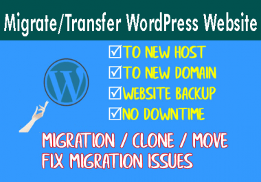 I will move / transfer / migrate yourWordpress site to a new host/domain.