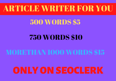 I will write a top notch blog post or article on any topic