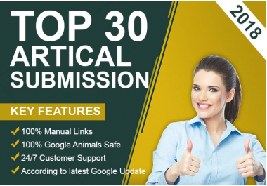I Will Create 30 Unique Article Submissions Backlinks Serp Ranking Increase.