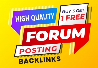 I will do 55+ forum posting,  forum thread,  dofollow forum backlinks,  linkbuilding