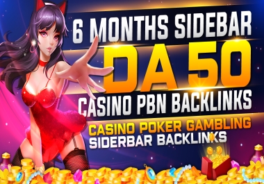 Get 35 High-Authority Sidebar Dofollow casino/poker/gambling PBN Backlinks with High DA