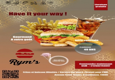 Great restaurant menus and flyers within 4 hours