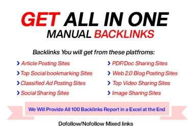 All SEO Manual Backlinks Building boost Your Ranking