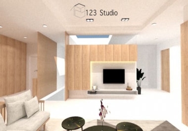 design and render a living room interior
