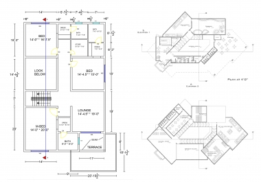 Architecture Plans, Sections, Blueprints 2D, 3D by AutoCAD and Sketchup