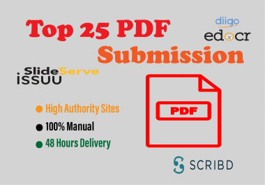 Top 25 Pdf Submission service manually for backlinks or traffic