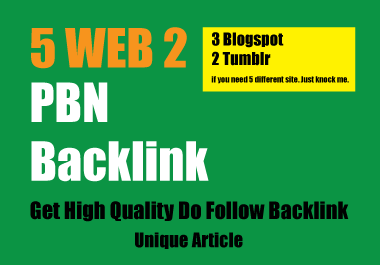 5 web 2.0 PBN blog submission service for any website