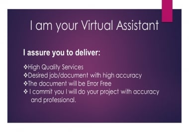 I am a Virtual Assistant Data Entry Research Transcript